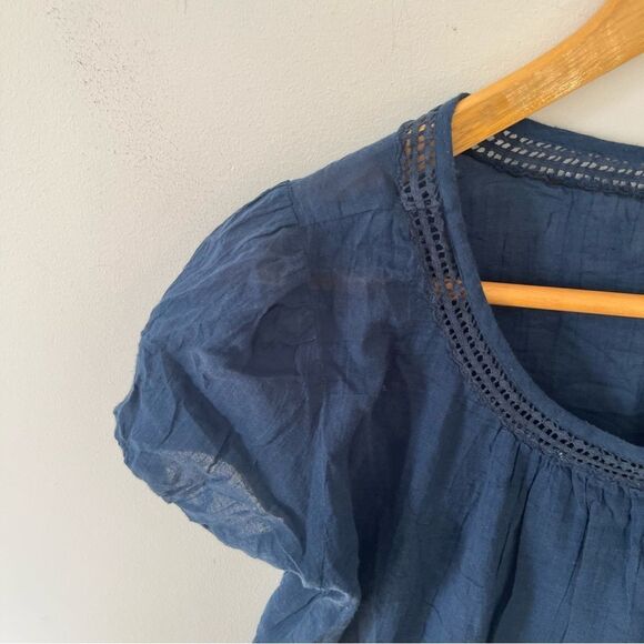 Polo Ralph Lauren Navy Cotton Eyelet Embroidered Short Sleeve Dress - Picture 4 of 10